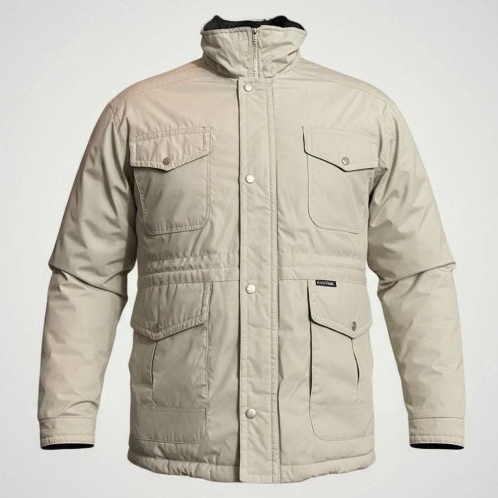 Mighty-Mac Down Parka Men Large Tan Vintage Norsac Field Jacket Puffer Coat 80s